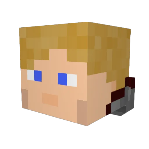 hexters Minecraft avatar head, 3D render