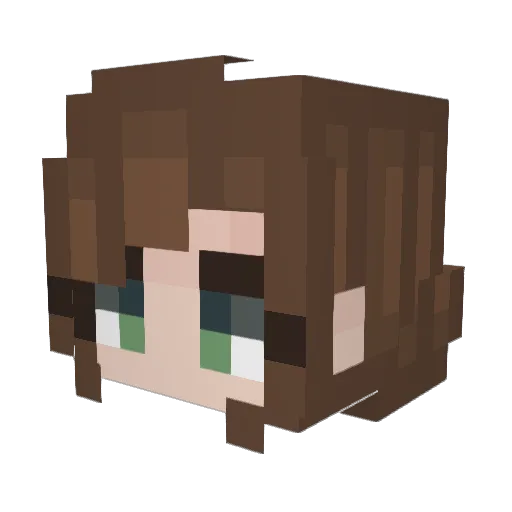 heyadoraa Minecraft avatar head, 3D render