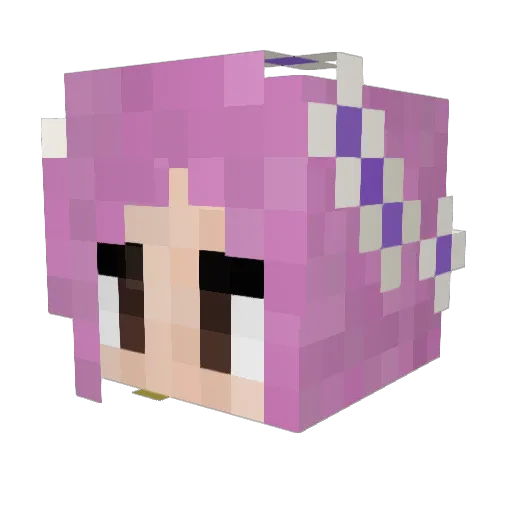 heyitsalu Minecraft avatar head, 3D render