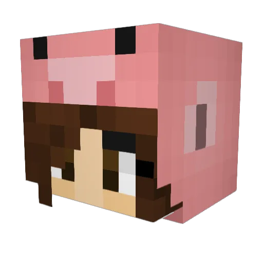 heyitsmorganne Minecraft avatar head, 3D render