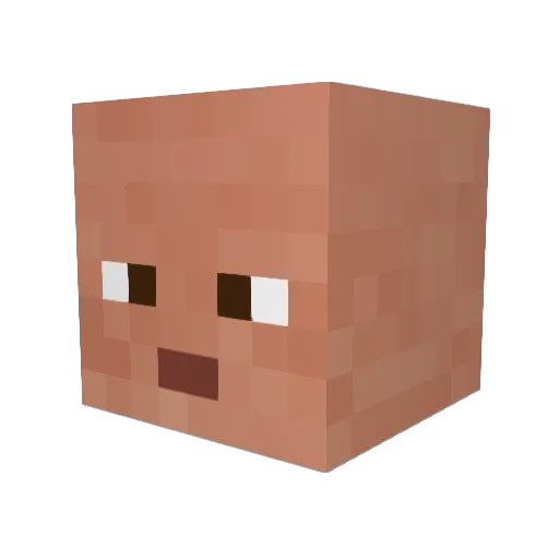hhhiiittt Minecraft avatar head, 3D render
