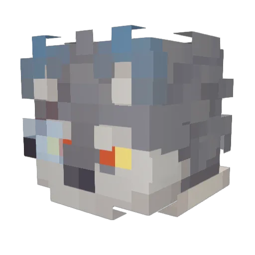 hhhuhhh Minecraft avatar head, 3D render