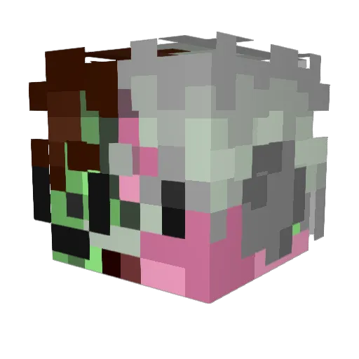 hhina Minecraft avatar head, 3D render