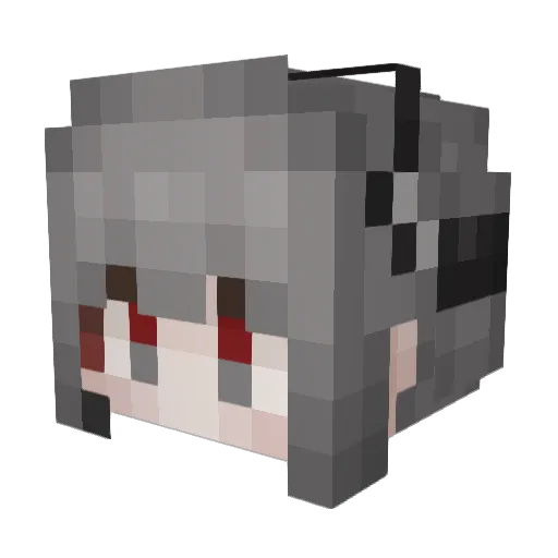 hi_kaze Minecraft avatar head, 3D render