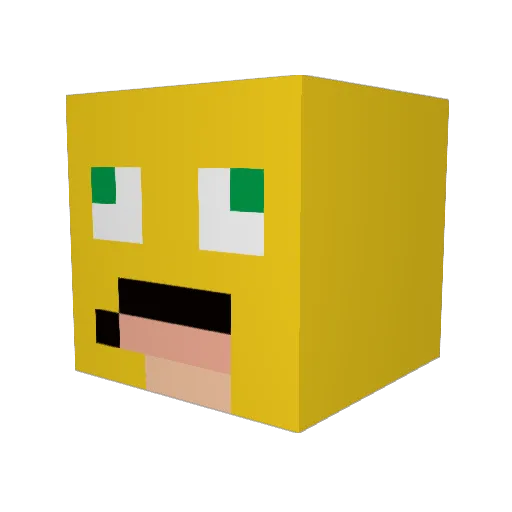 hibaef Minecraft avatar head, 3D render