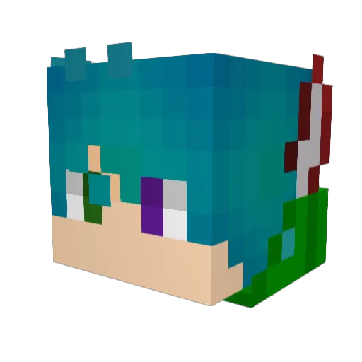 hibiki2017 Minecraft avatar head, 3D render