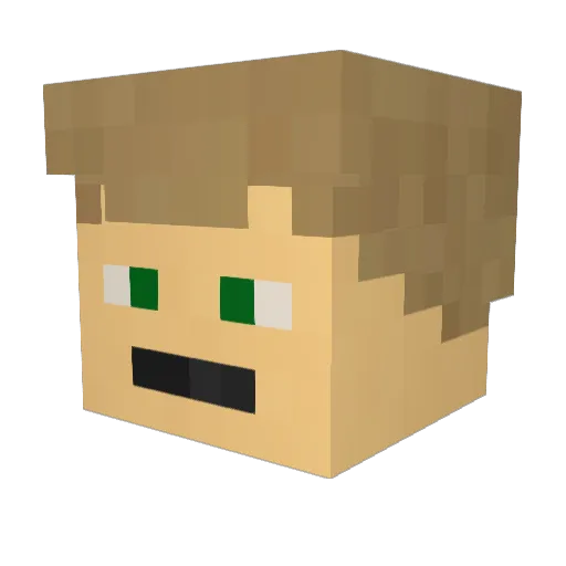 hibobjr Minecraft avatar head, 3D render