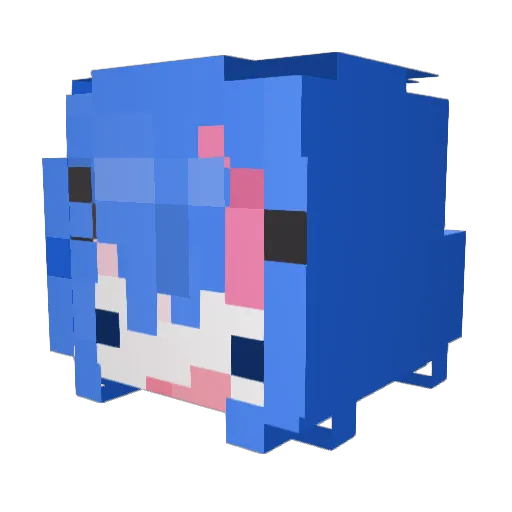 hichume Minecraft avatar head, 3D render