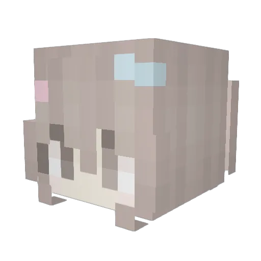 hicute Minecraft avatar head, 3D render