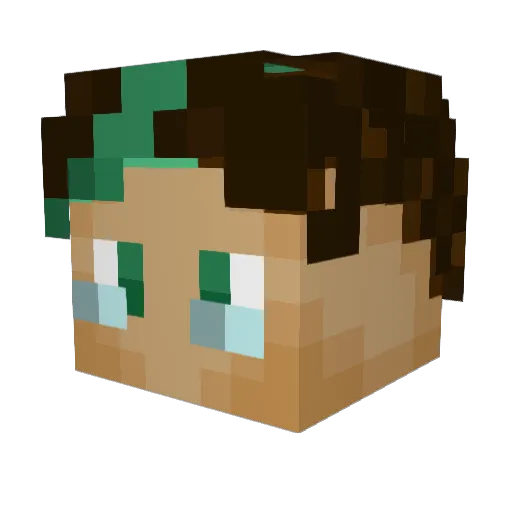 hiddnsaccade Minecraft avatar head, 3D render