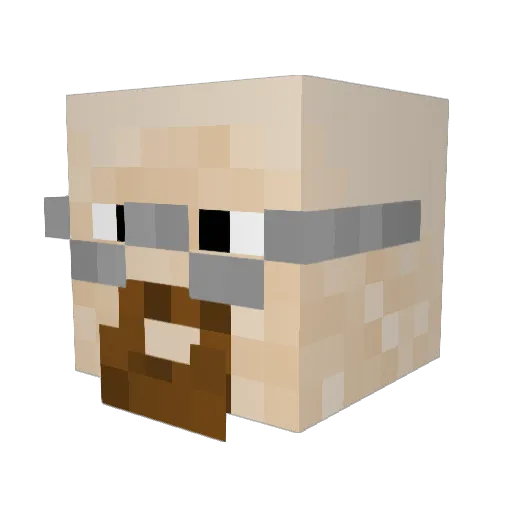 hide_foxy Minecraft avatar head, 3D render