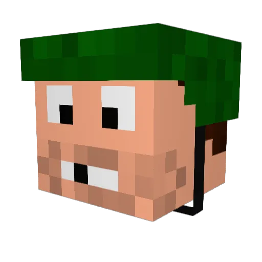hideki2 Minecraft avatar head, 3D render