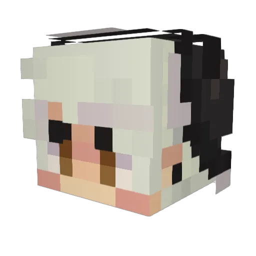 hidemura Minecraft avatar head, 3D render