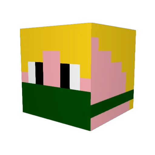 hidescore Minecraft avatar head, 3D render