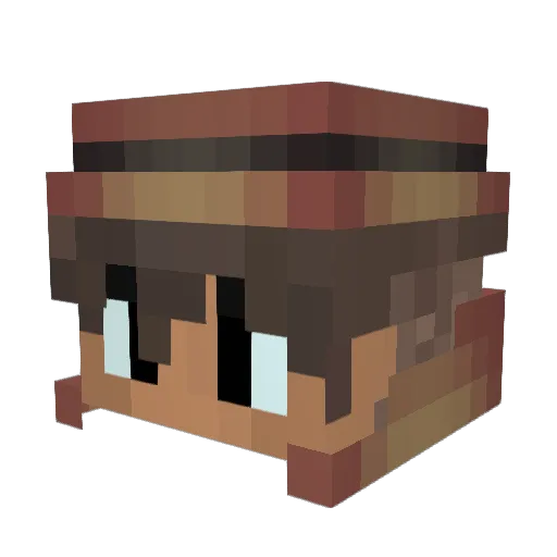 hiedenbruh Minecraft avatar head, 3D render