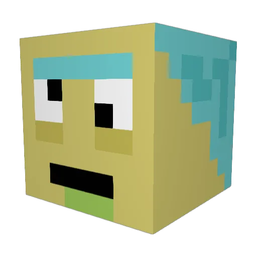 hieiy Minecraft avatar head, 3D render