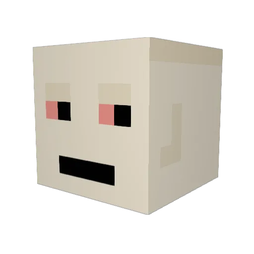 high_baby Minecraft avatar head, 3D render
