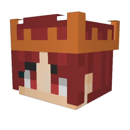 highthitting Minecraft avatar head, 3D render