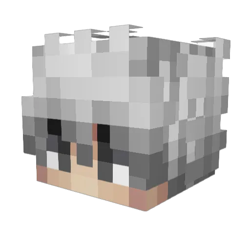 hihikizi Minecraft avatar head, 3D render