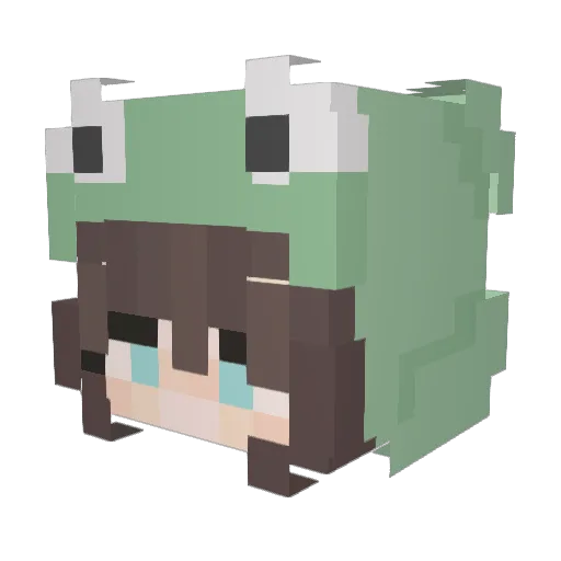 hiikatan Minecraft avatar head, 3D render