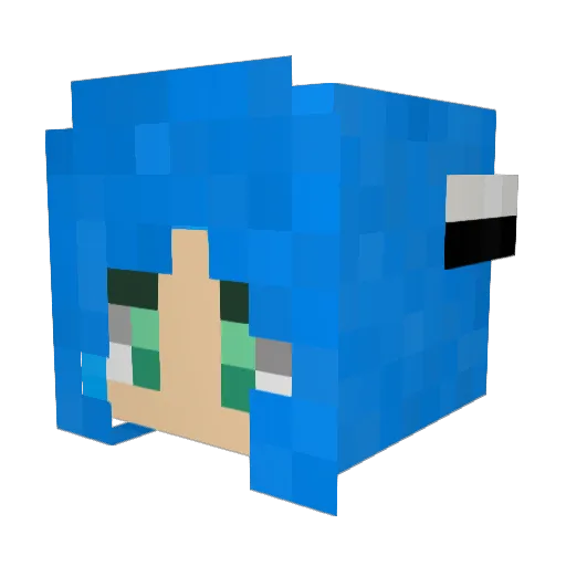 hiiro222 Minecraft avatar head, 3D render
