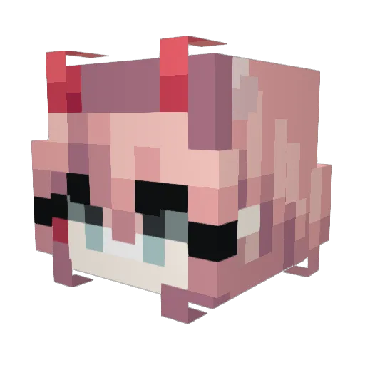 hiiroge Minecraft avatar head, 3D render