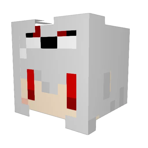 hijihato Minecraft avatar head, 3D render
