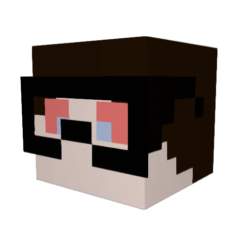 hijuepuxa Minecraft avatar head, 3D render