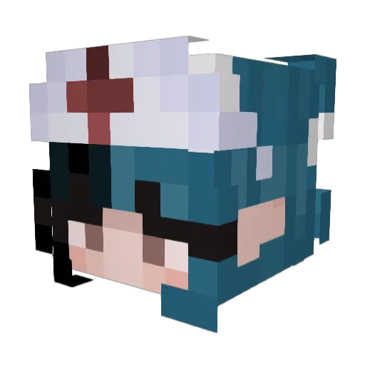 hikarilof Minecraft avatar head, 3D render