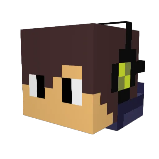 hikaru1920 Minecraft avatar head, 3D render