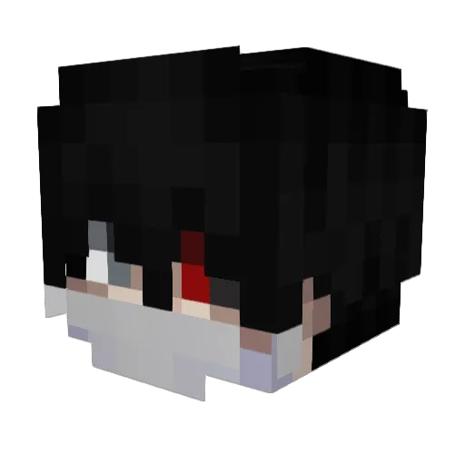 hikkarururu Minecraft avatar head, 3D render