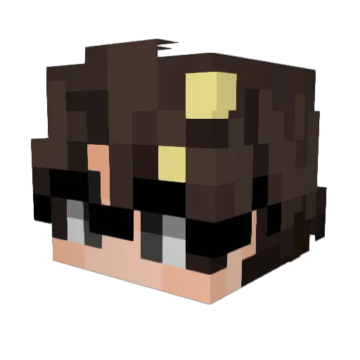 hikkomusic Minecraft avatar head, 3D render