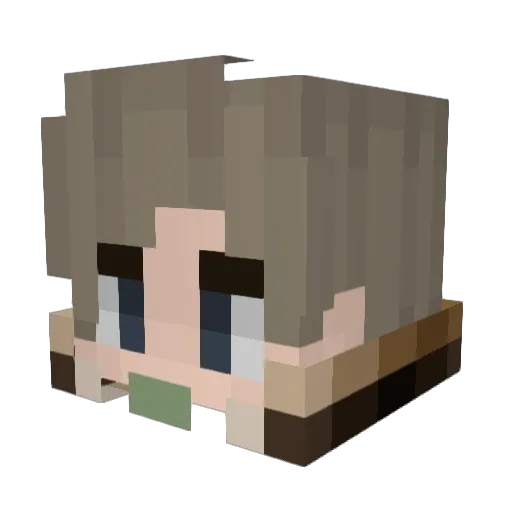 hikoccho Minecraft avatar head, 3D render