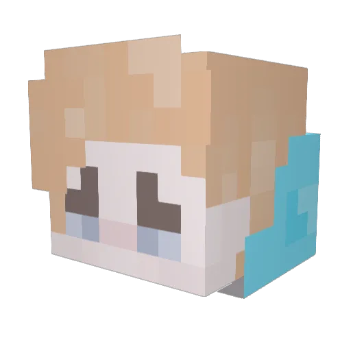 hikokio Minecraft avatar head, 3D render