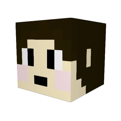 himahima Minecraft avatar head, 3D render