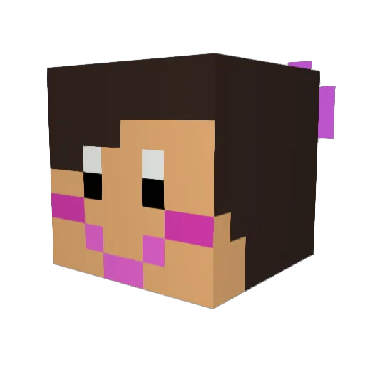himeaori Minecraft avatar head, 3D render