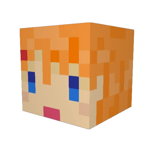 himerisan Minecraft avatar head, 3D render