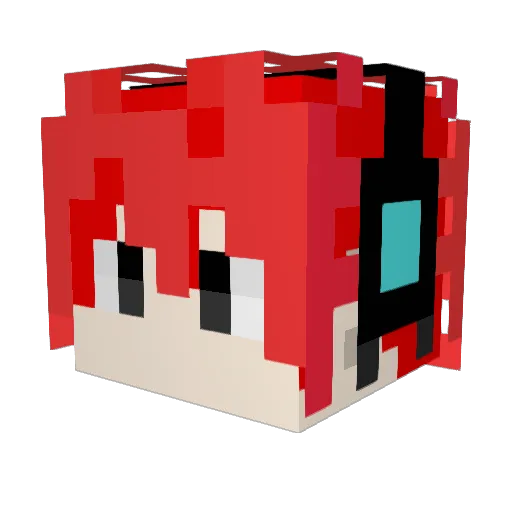 himihao Minecraft avatar head, 3D render