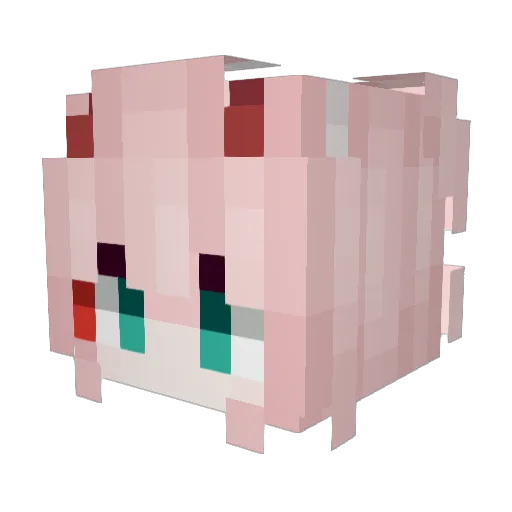 hinamorico Minecraft avatar head, 3D render