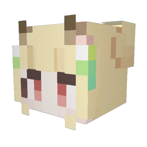 hinase_ Minecraft avatar head, 3D render