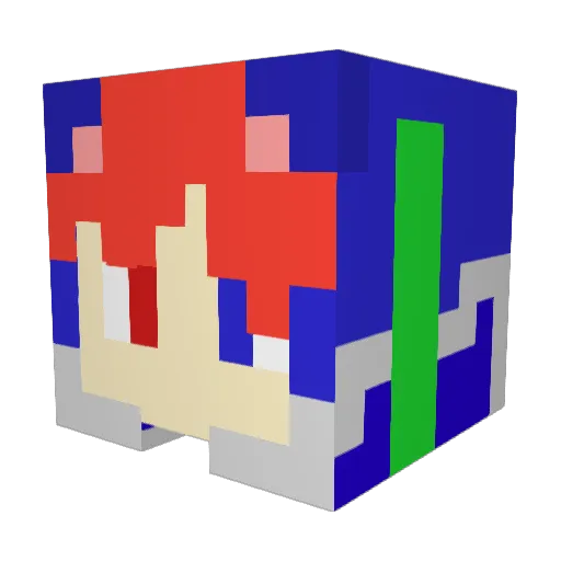hinata1216 Minecraft avatar head, 3D render