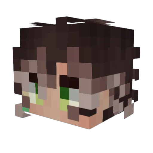 hinatime Minecraft avatar head, 3D render