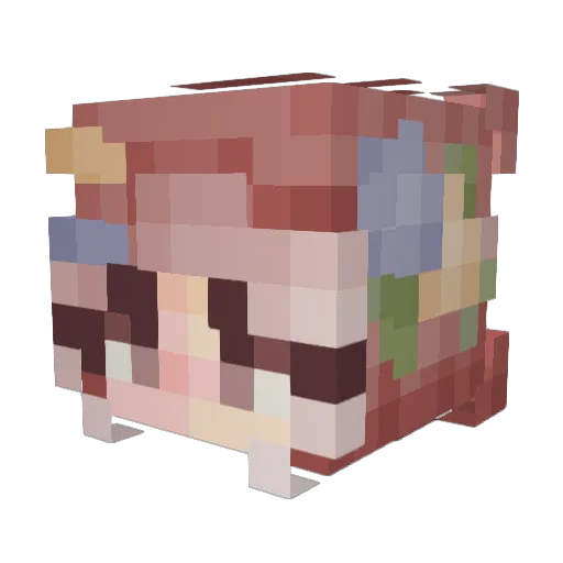 hipalette Minecraft avatar head, 3D render