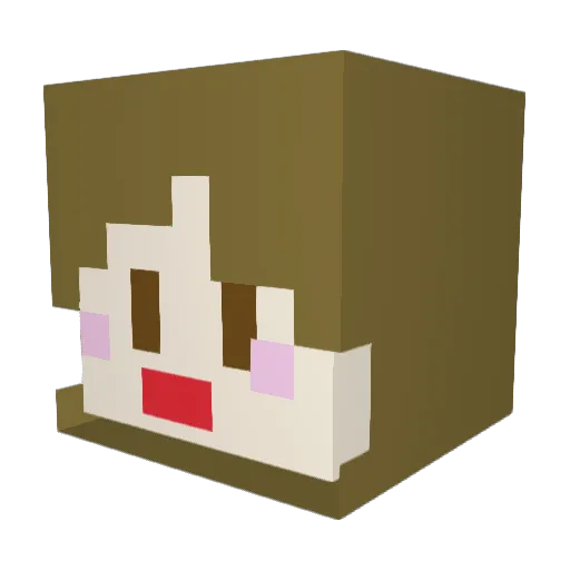 hippoally Minecraft avatar head, 3D render