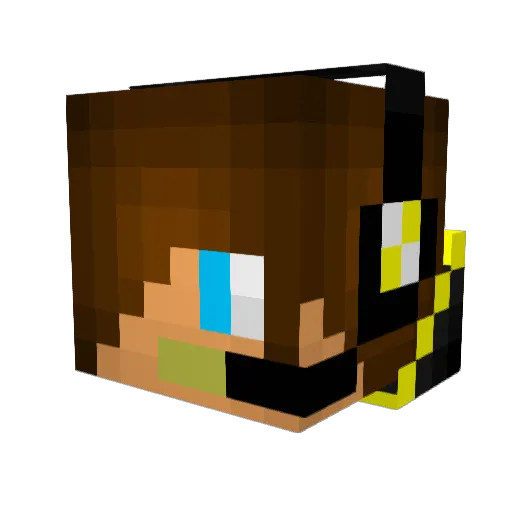 hiqbal Minecraft avatar head, 3D render