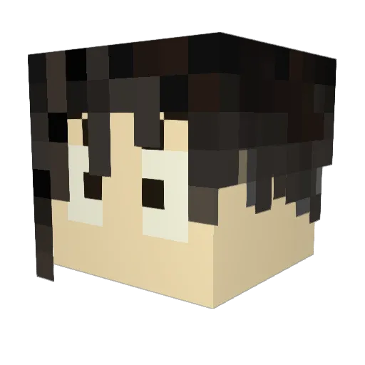 hiroden Minecraft avatar head, 3D render
