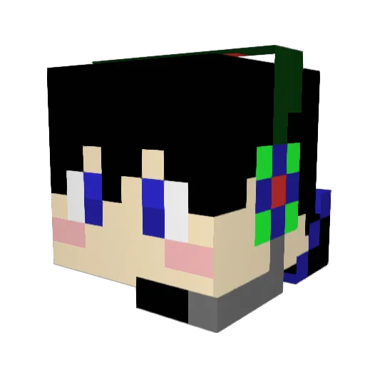 hirohiroton Minecraft avatar head, 3D render