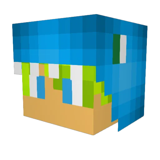 hiromina Minecraft avatar head, 3D render