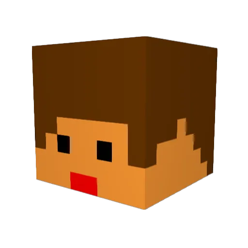 hiroronron Minecraft avatar head, 3D render