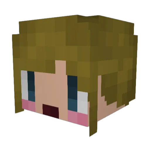 hirosama Minecraft avatar head, 3D render
